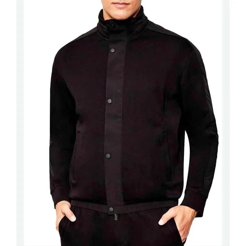Armani Exchange black fill zip bomber style sweater jacket M